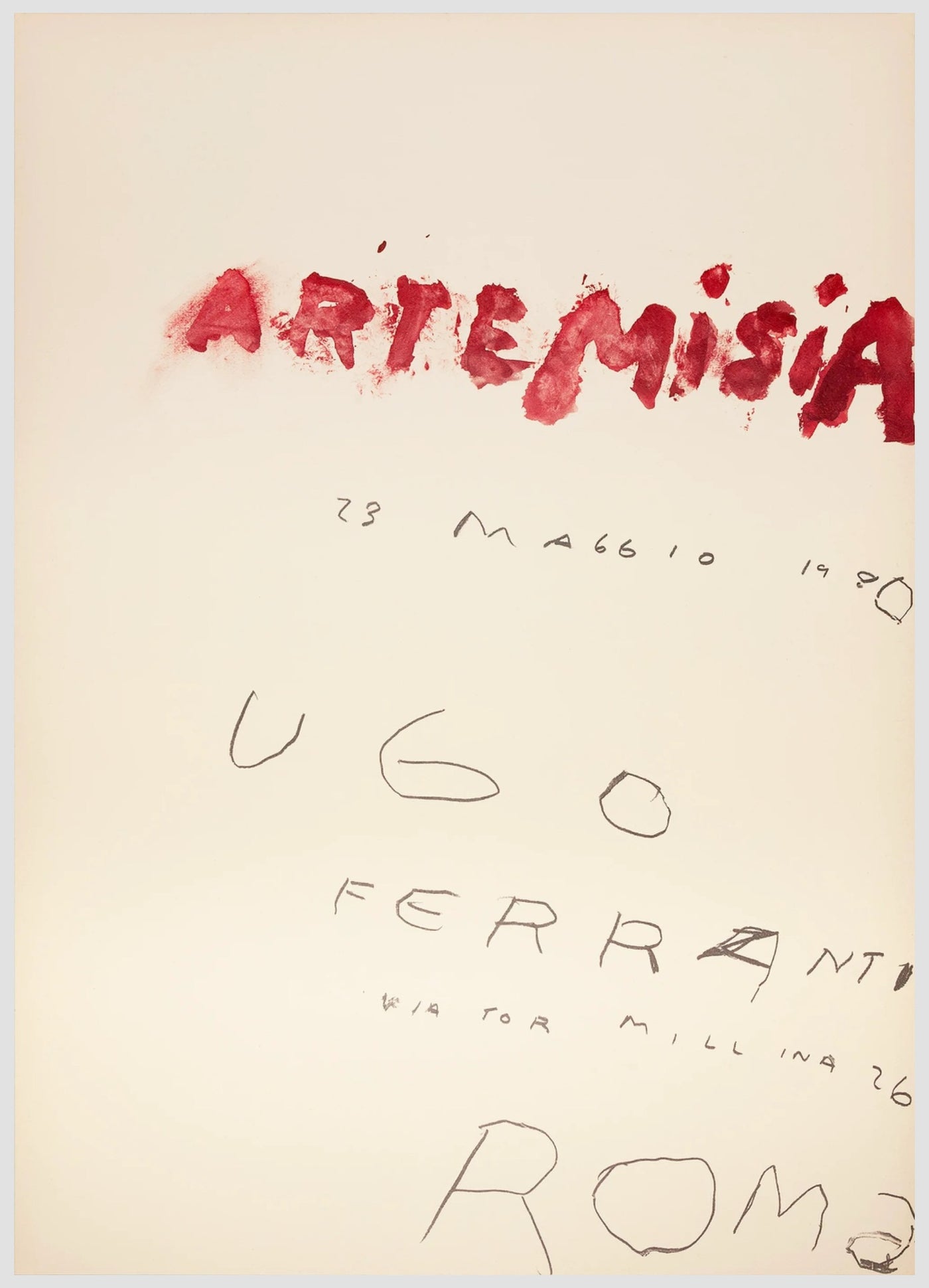 Cy Twombly, Exhibition Poster, 1980
